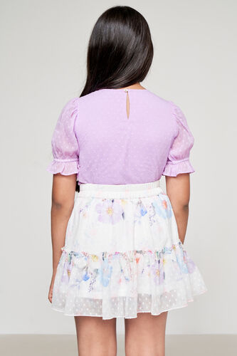 Lilac Floral Top-Skirt Set, Lilac, image 3